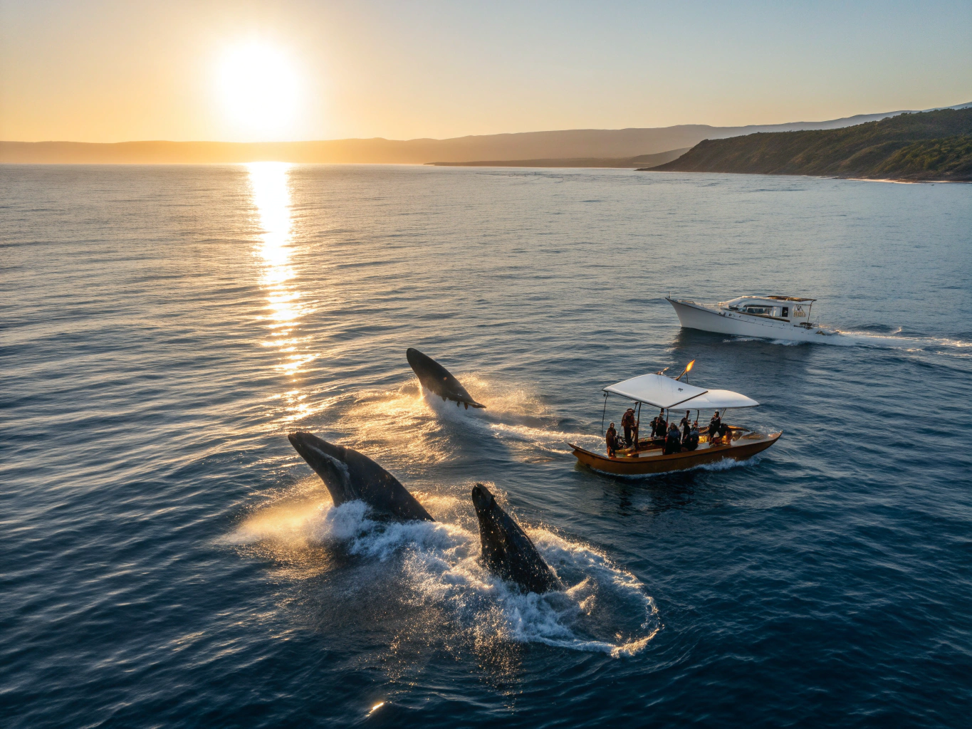Whale watching adventure with humpback whale