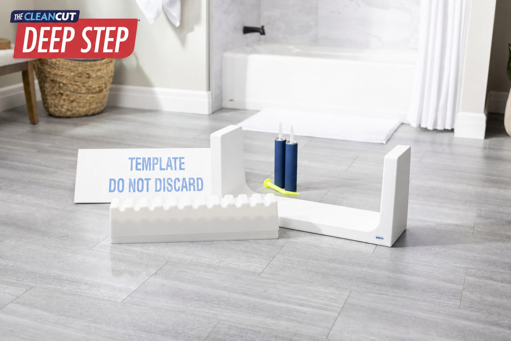 White CleanCut Deep Step Wide tub cut kit
