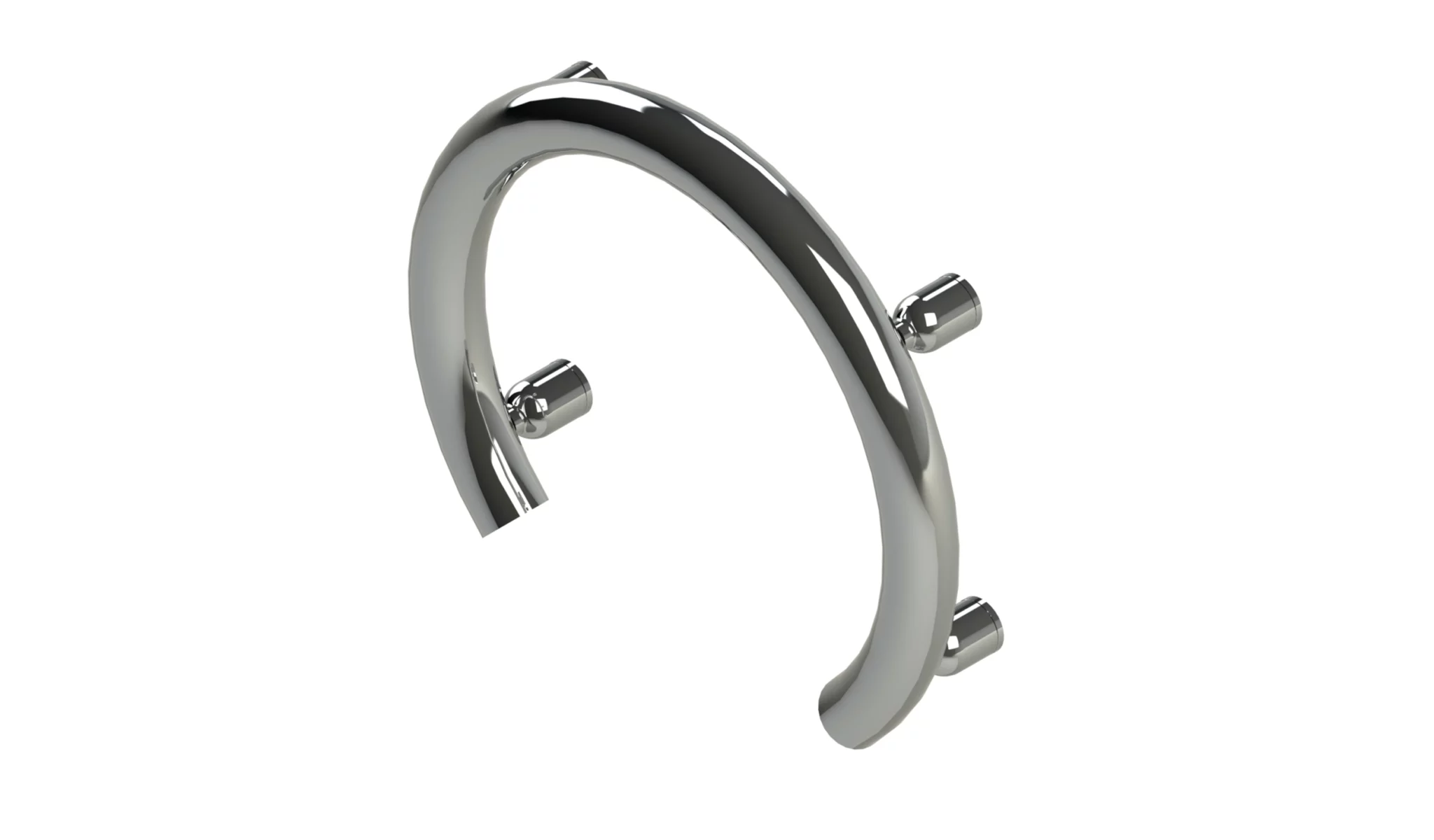 INVISIA circular accent ring grab bar framing a shower valve