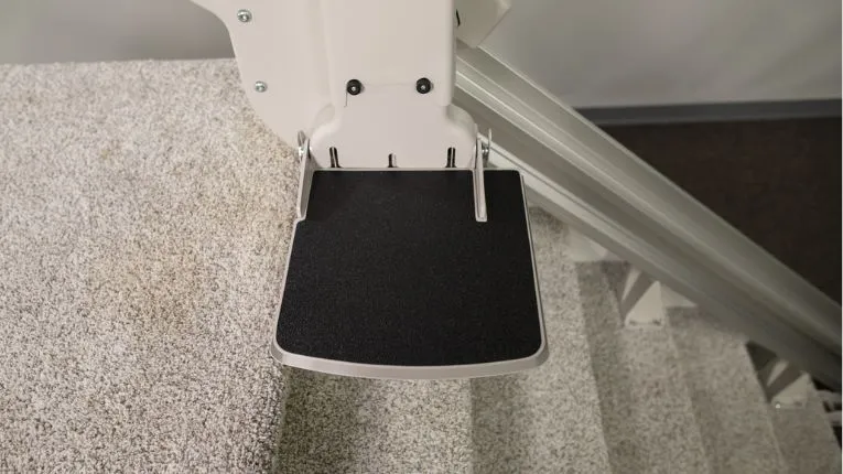 Bruno Elite straight indoor stair lift with larger footrest upgrade