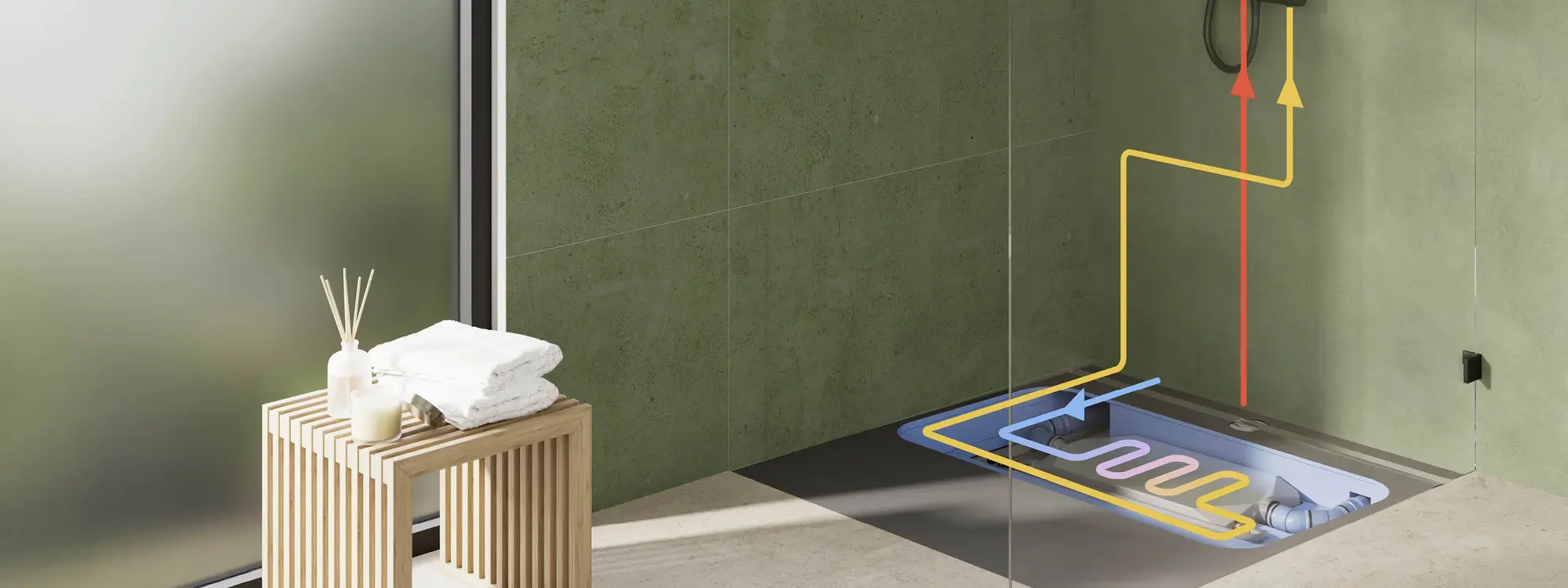 wedi tiled walk-in shower