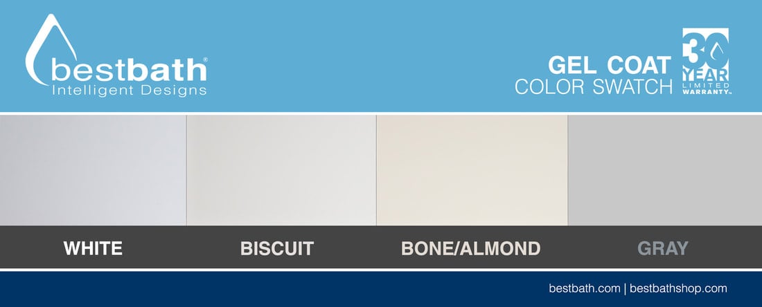Best Bath stock gel coat colours palette samples