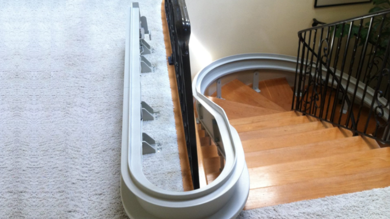 Bruno Elite curved stairlift rail turning and parking options