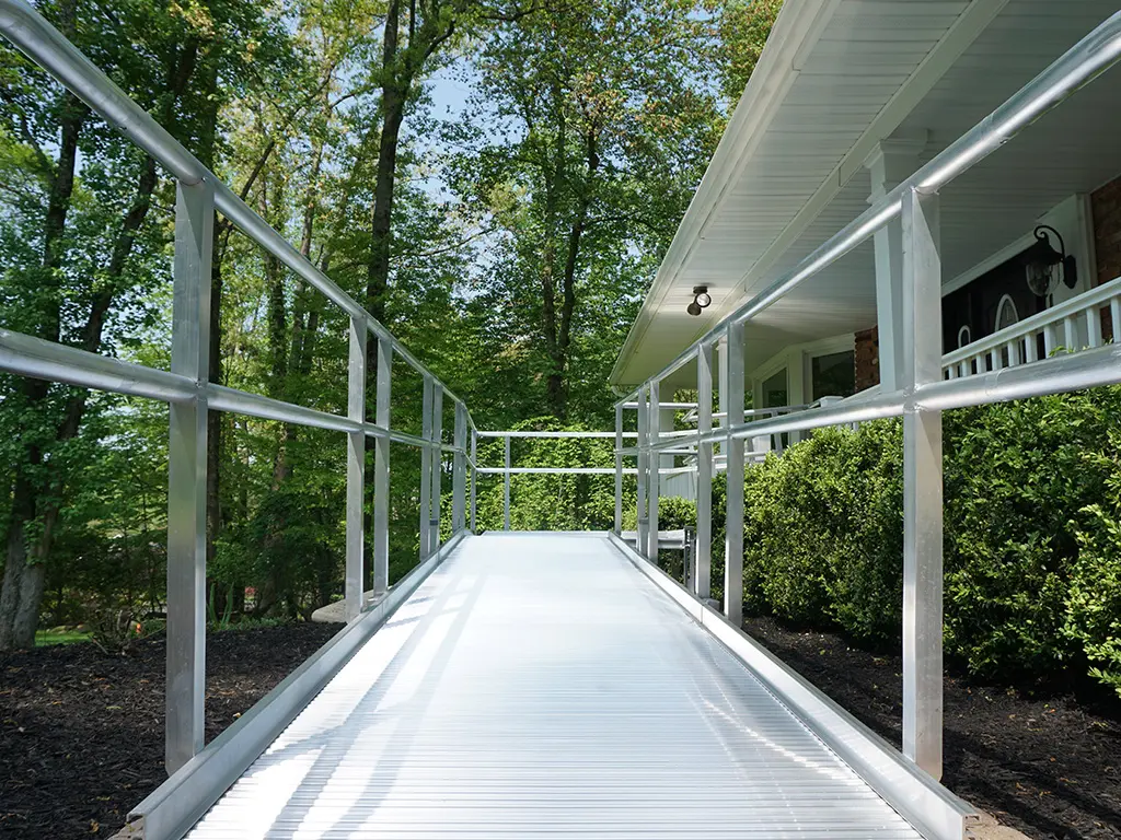 National Ramp aluminum ramp with handrails