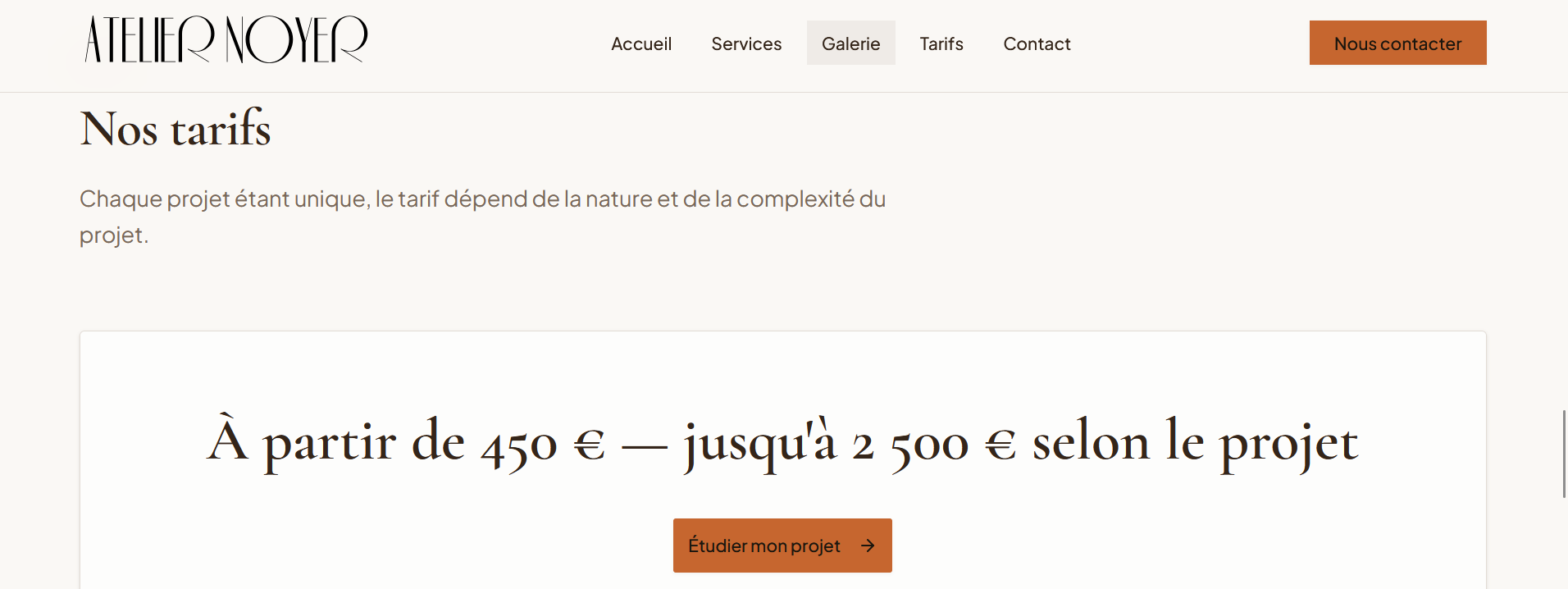 Atelier Noyer — aperçu du site 3