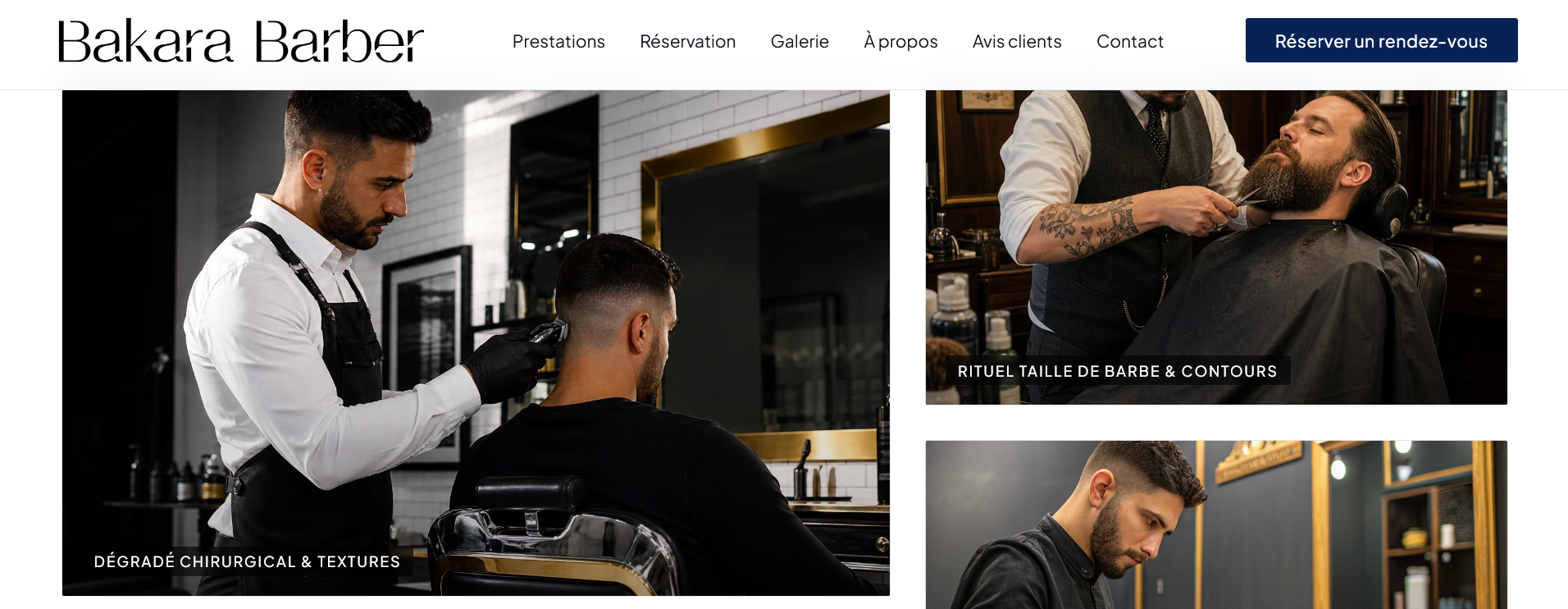 Bakara Barber — aperçu du site 4